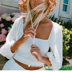 Salty Blonde Coastal Breeze Top - White